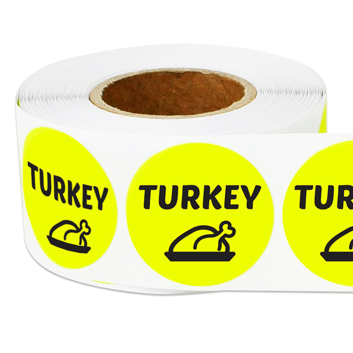 1 inch Turkey Food Label Roll (Yellow)