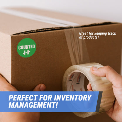 2in Sticker: Counted Inventory Label Roll (Green)