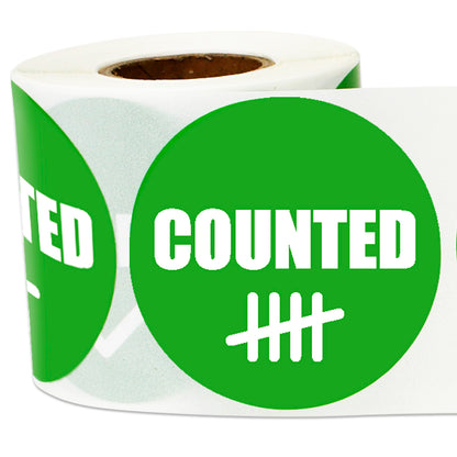 2in Sticker: Counted Inventory Label Roll (Green)