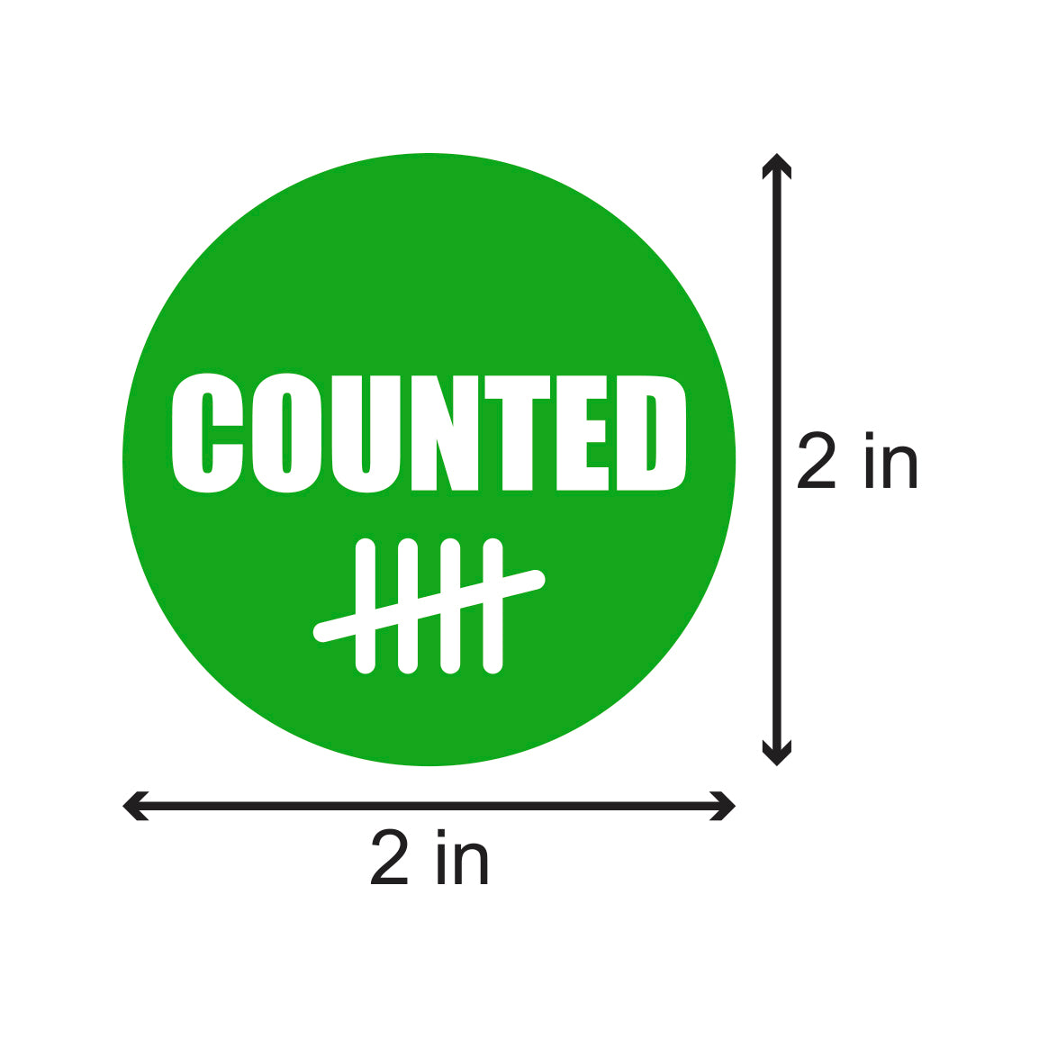 2in Sticker: Counted Inventory Label Roll (Green)