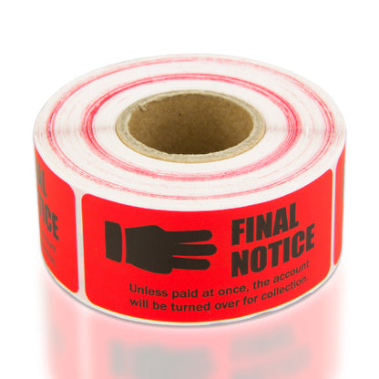 2 x 1in Sticker: Final Notice Accounting Label (Red)