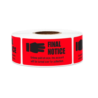2 x 1in Sticker: Final Notice Accounting Label (Red)
