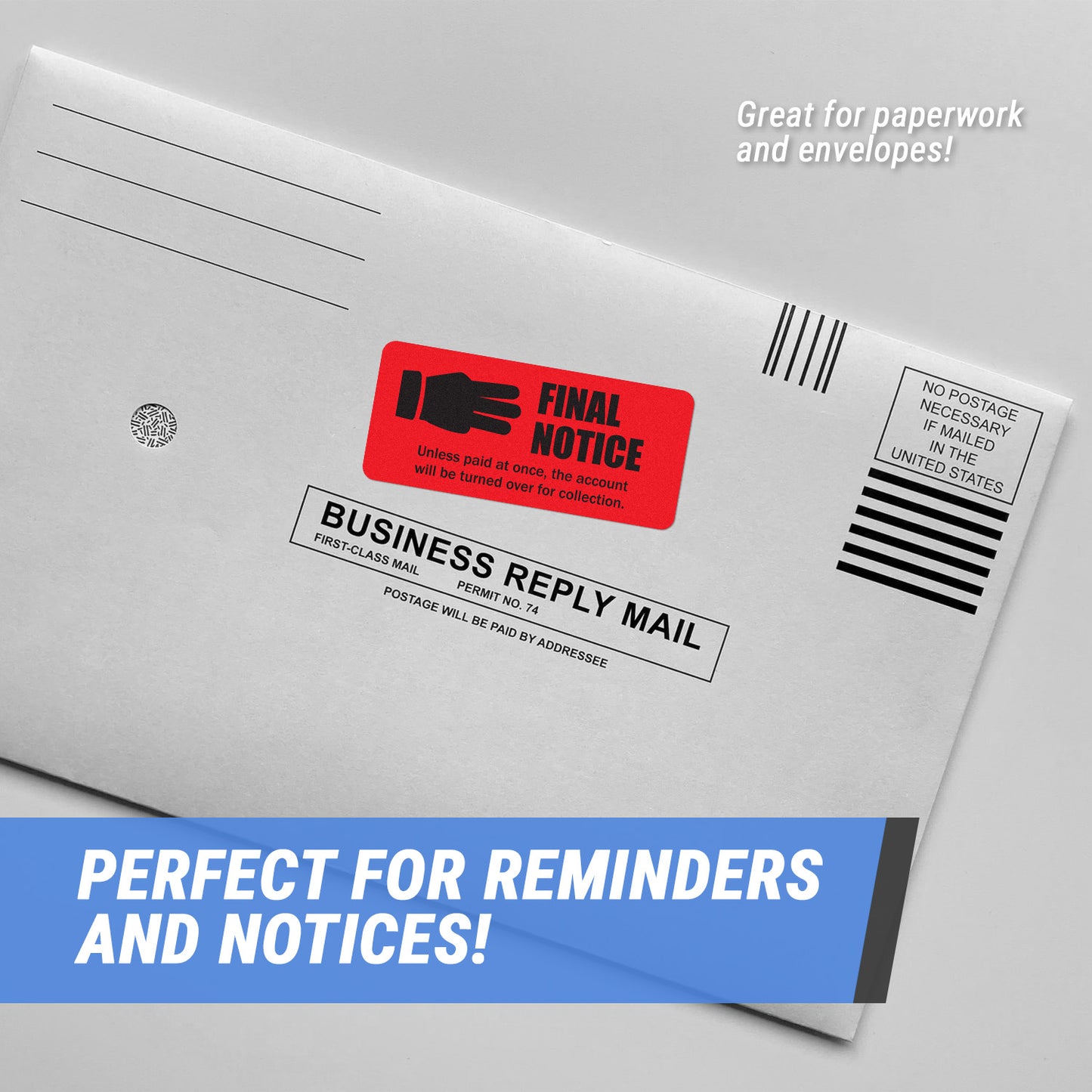 2 x 1in Sticker: Final Notice Accounting Label (Red)