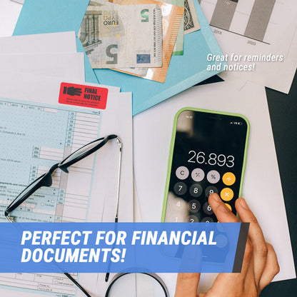 2 x 1in Sticker: Final Notice Accounting Label (Red)