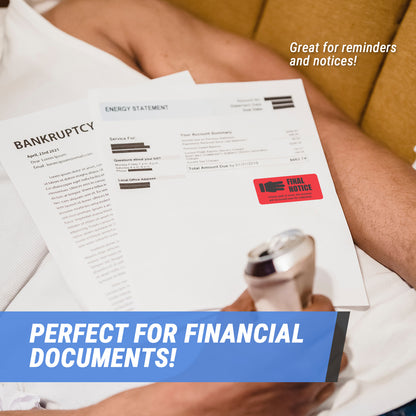 2 x 1in Sticker: Final Notice Accounting Label (Red)