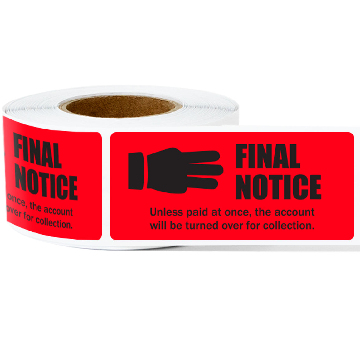 2 x 1in Sticker: Final Notice Accounting Label (Red)