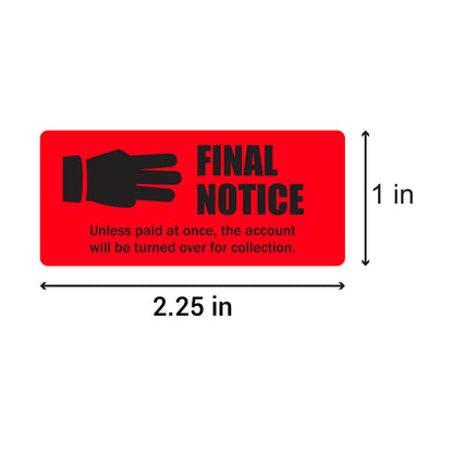 2 x 1in Sticker: Final Notice Accounting Label (Red)