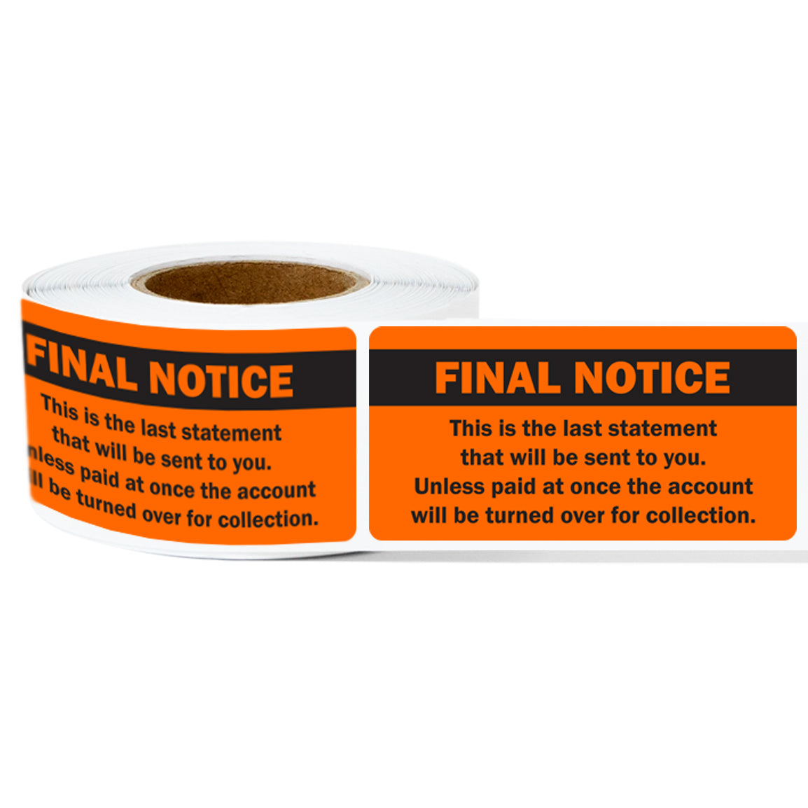 2 x 1 inch Final Notice Billing Labels (Roll)