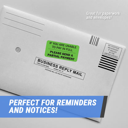 2 x 1 inch Please Send Partial Payment Billing Labels (Roll)