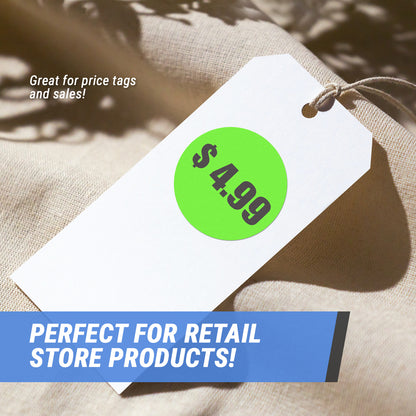 1.5in Sticker: $4.99 Pricing Label Roll (Green)
