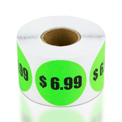 1.5in Sticker: $6.99 Pricing Label Roll (Green)