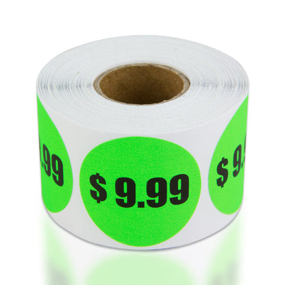 1.5in Sticker: $9.99 Pricing Label Roll (Green)