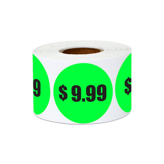 1.5in Sticker: $9.99 Pricing Label Roll (Green)