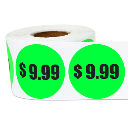 1.5in Sticker: $9.99 Pricing Label Roll (Green)