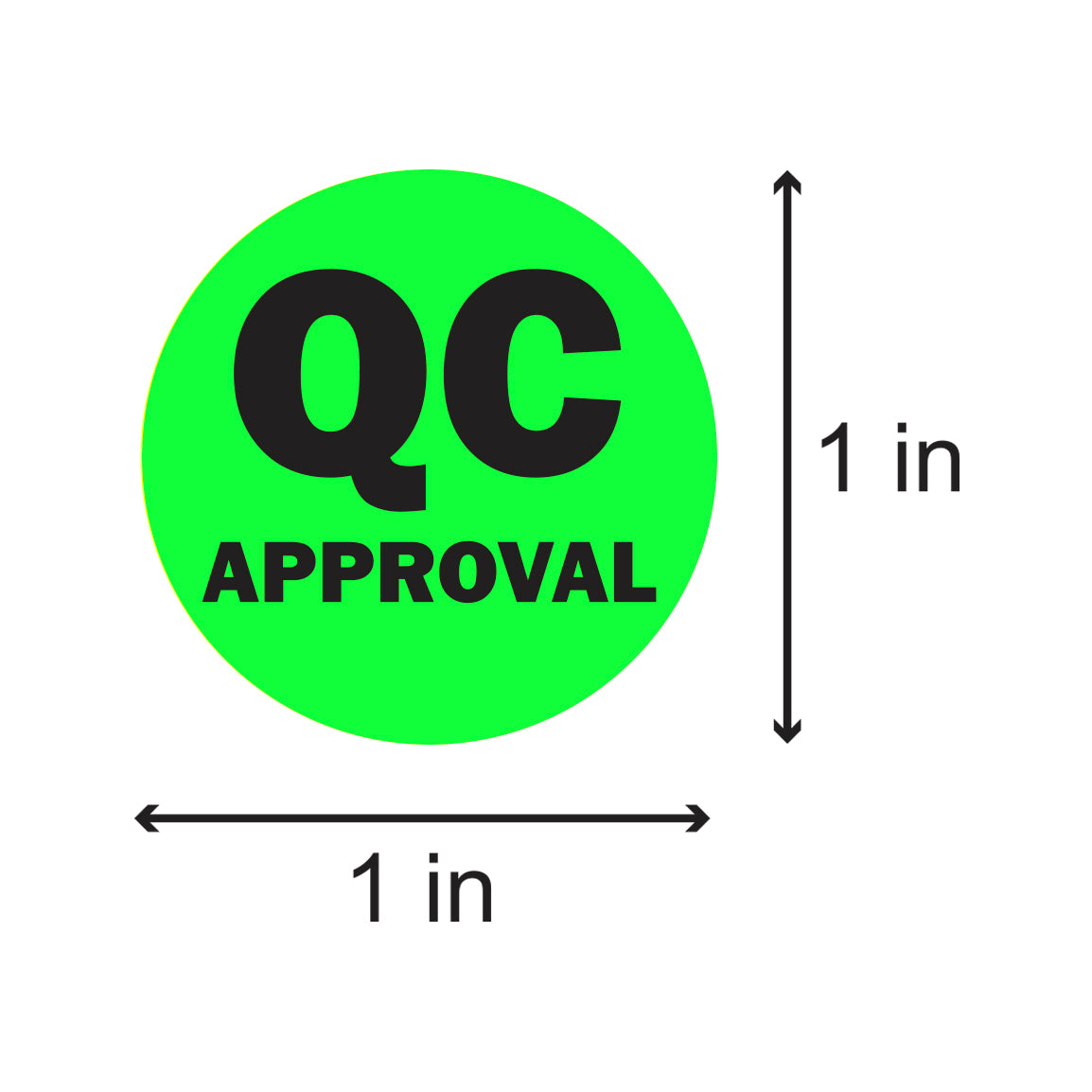 1in QC Approval Label Green (Roll)