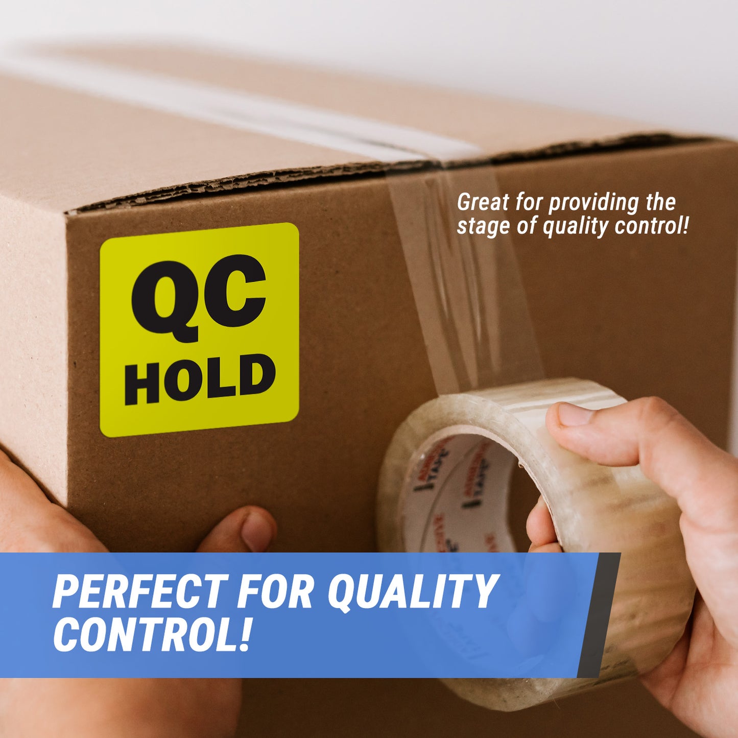 2 x 2in QC Hold Label Yellow (Roll)