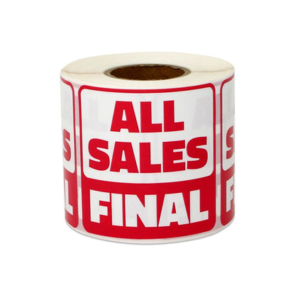 2 x 2in Sticker: All Sales Final Retail Label Roll (Red)