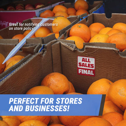 2 x 2in Sticker: All Sales Final Retail Label Roll (Red)