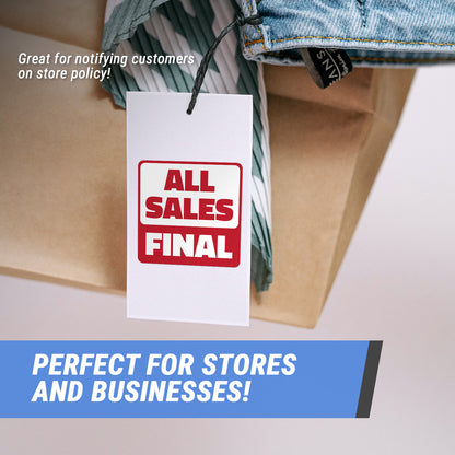 2 x 2in Sticker: All Sales Final Retail Label Roll (Red)
