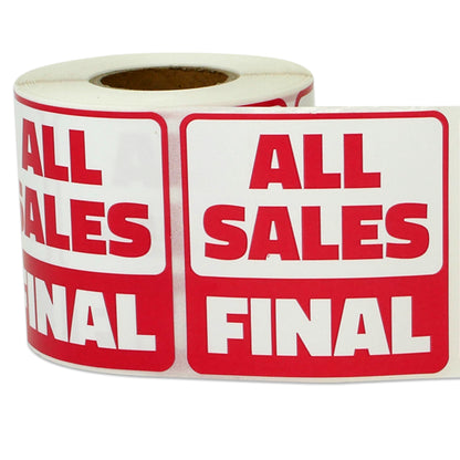 2 x 2in Sticker: All Sales Final Retail Label Roll (Red)