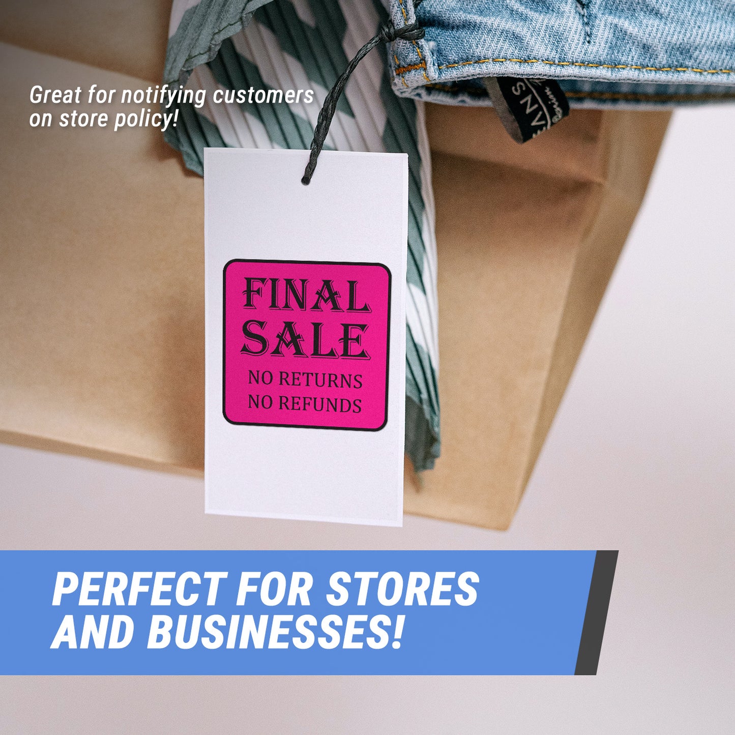 1.5 x 1.5in Sticker: Final Sale Retail Label Roll (Pink)