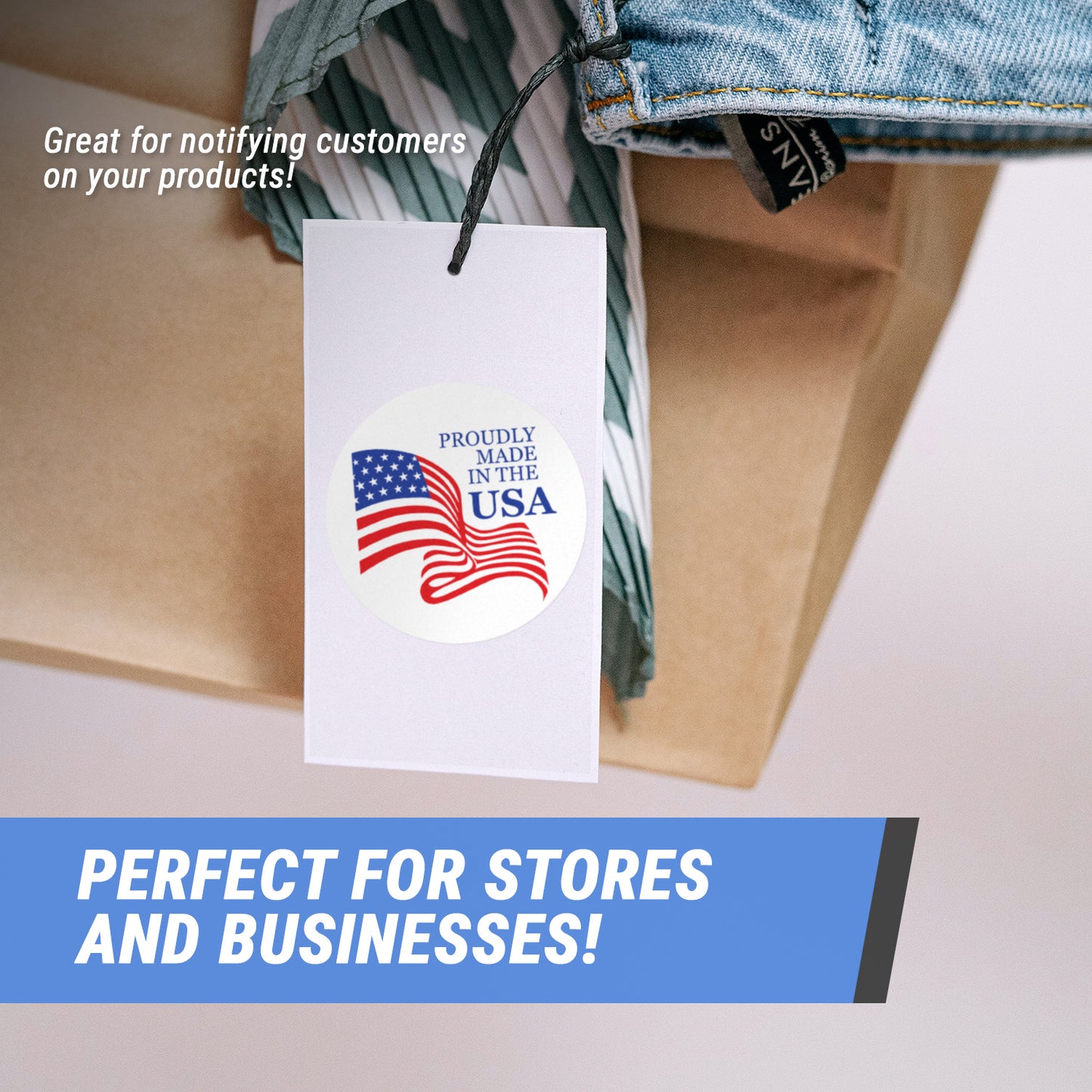 1.5in Sticker: Proudly Made in USA Retail Label