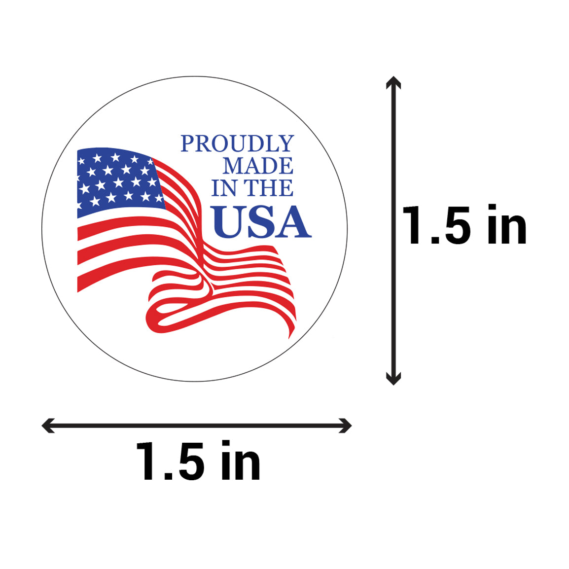 1.5in Sticker: Proudly Made in USA Retail Label