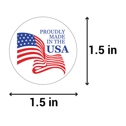 1.5in Sticker: Proudly Made in USA Retail Label
