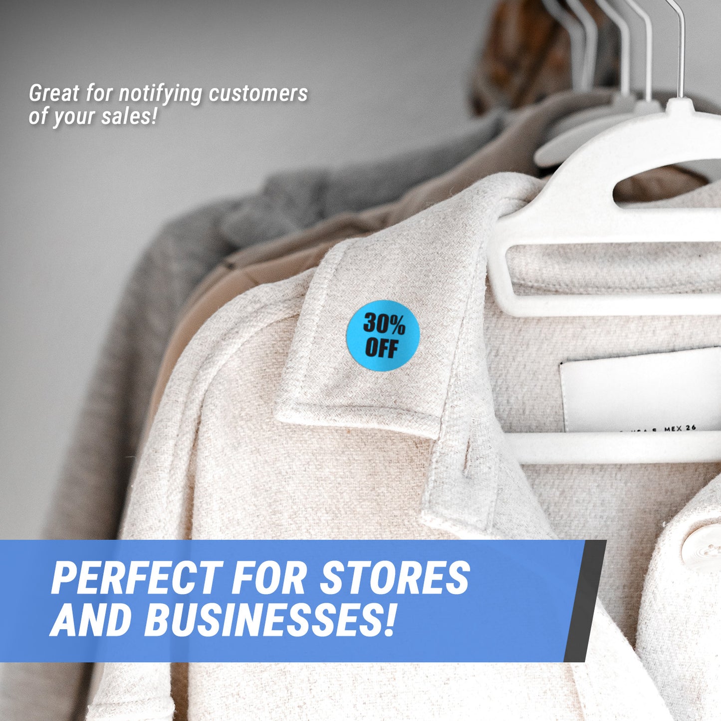 1.5in Sticker: 30 Percent Off Retail Label Roll (Blue)