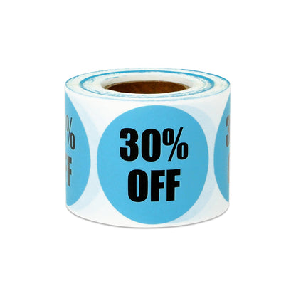 1.5in Sticker: 30 Percent Off Retail Label Roll (Blue)
