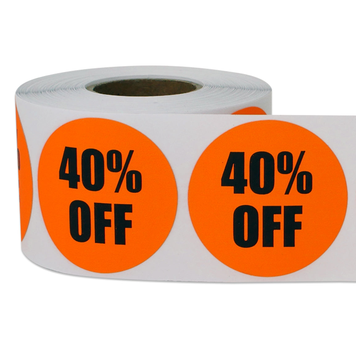 1.5in Sticker: 40 Percent Off Label Roll (Orange)