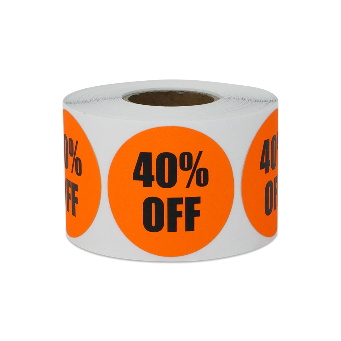 1.5in Sticker: 40 Percent Off Label Roll (Orange)