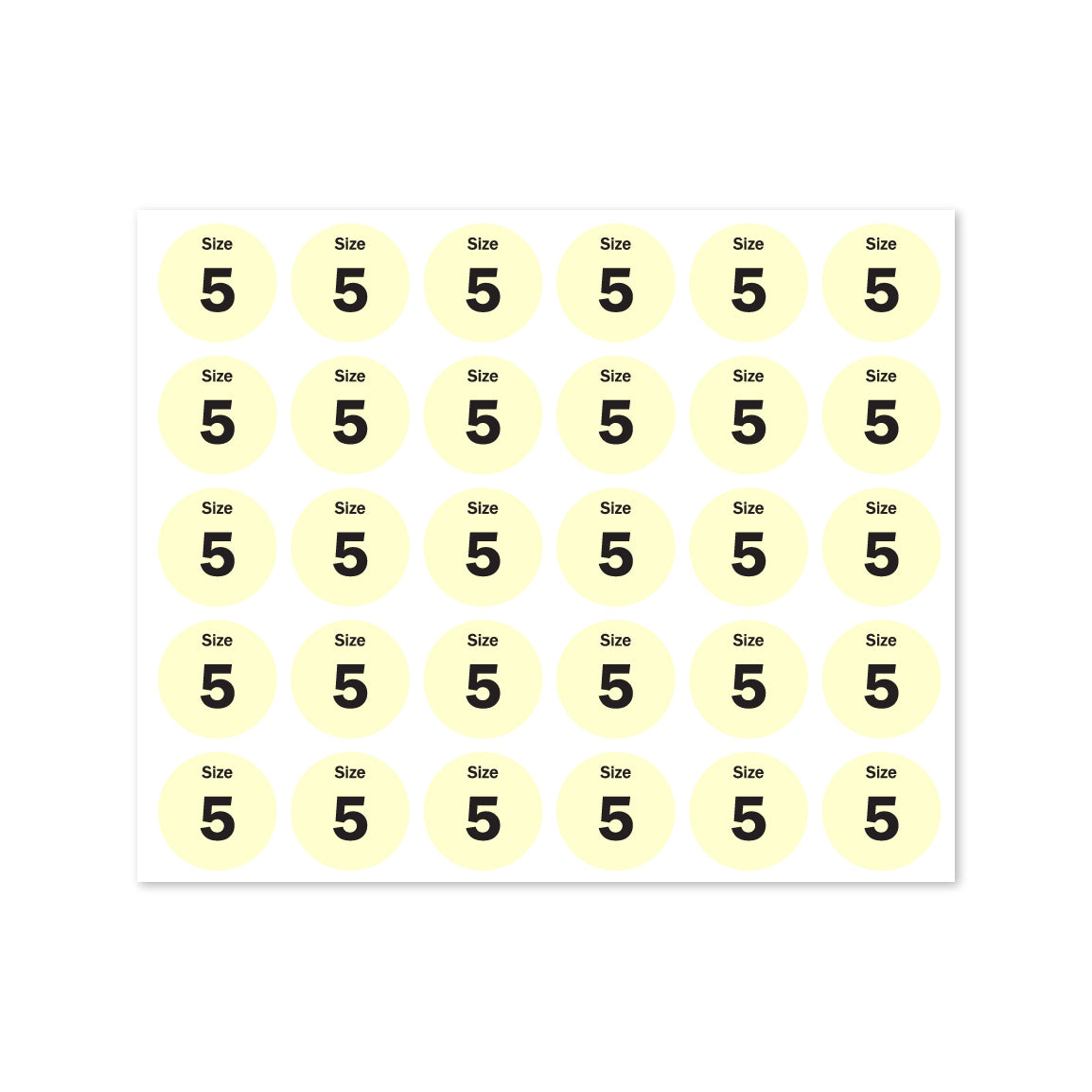 0.75in Sticker: Size 5 Clothing and Footwear Label Pack