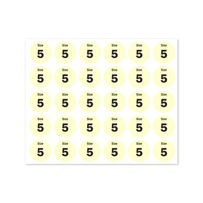 0.75in Sticker: Size 5 Clothing and Footwear Label Pack