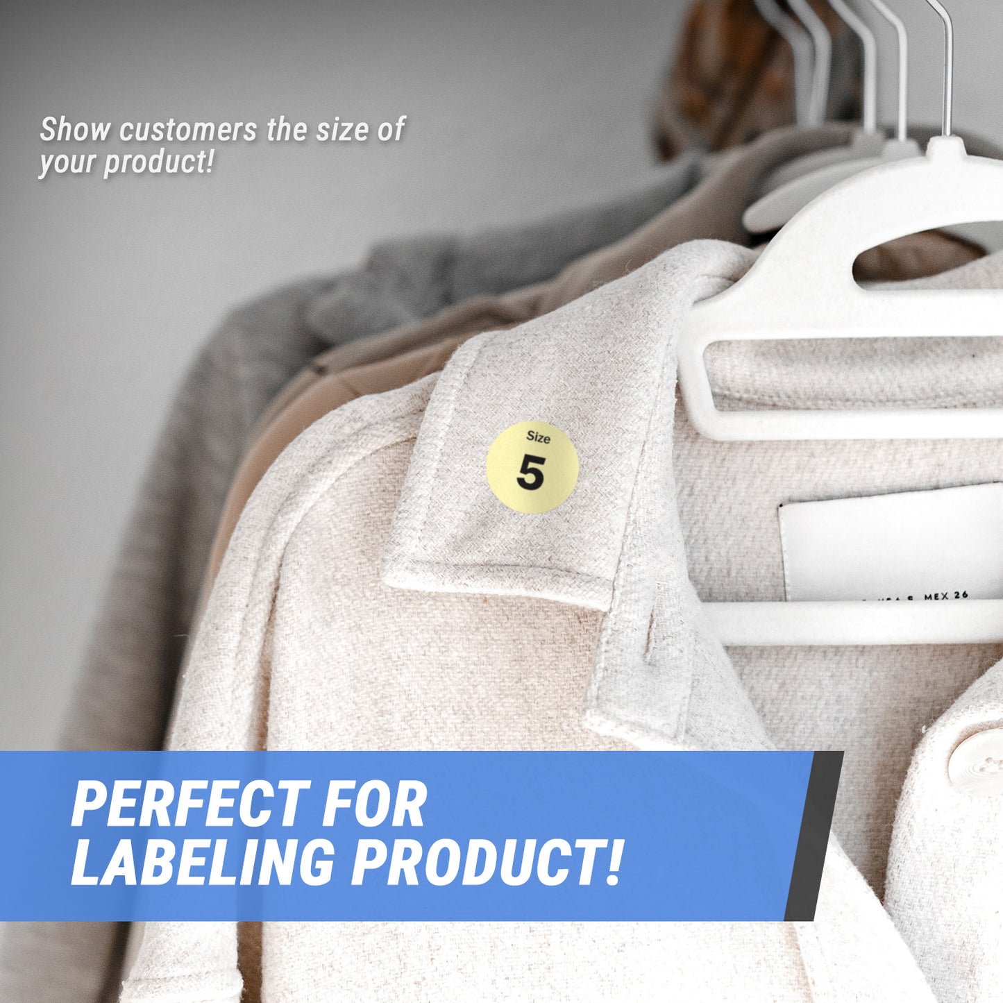 0.75in Sticker: Size 5 Clothing and Footwear Label Pack