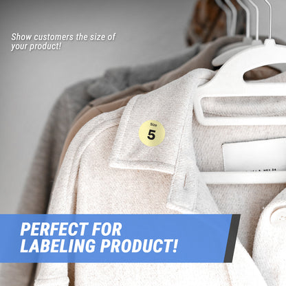 0.75in Sticker: Size 5 Clothing and Footwear Label Pack