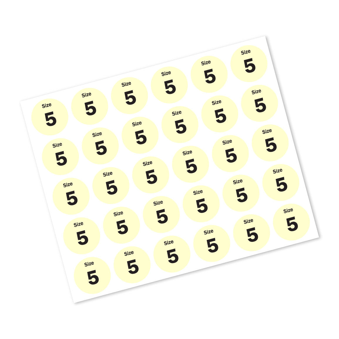 0.75in Sticker: Size 5 Clothing and Footwear Label Pack