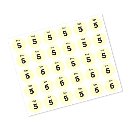 0.75in Sticker: Size 5 Clothing and Footwear Label Pack
