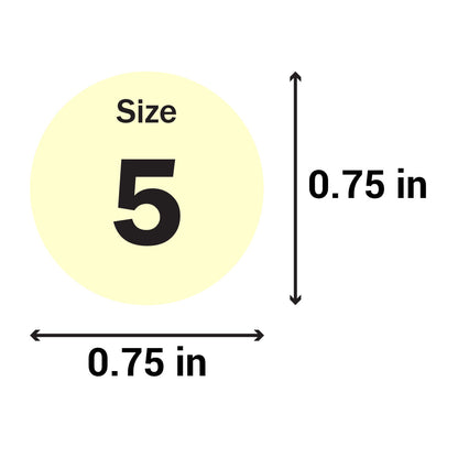 0.75in Sticker: Size 5 Clothing and Footwear Label Pack