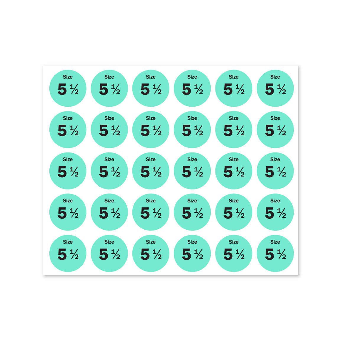 0.75in Sticker: Size 5.5 Clothing and Footwear Label Pack