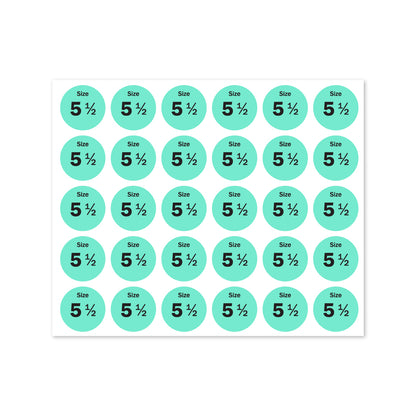 0.75in Sticker: Size 5.5 Clothing and Footwear Label Pack