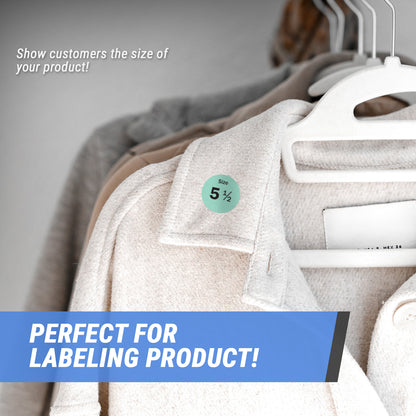 0.75in Sticker: Size 5.5 Clothing and Footwear Label Pack