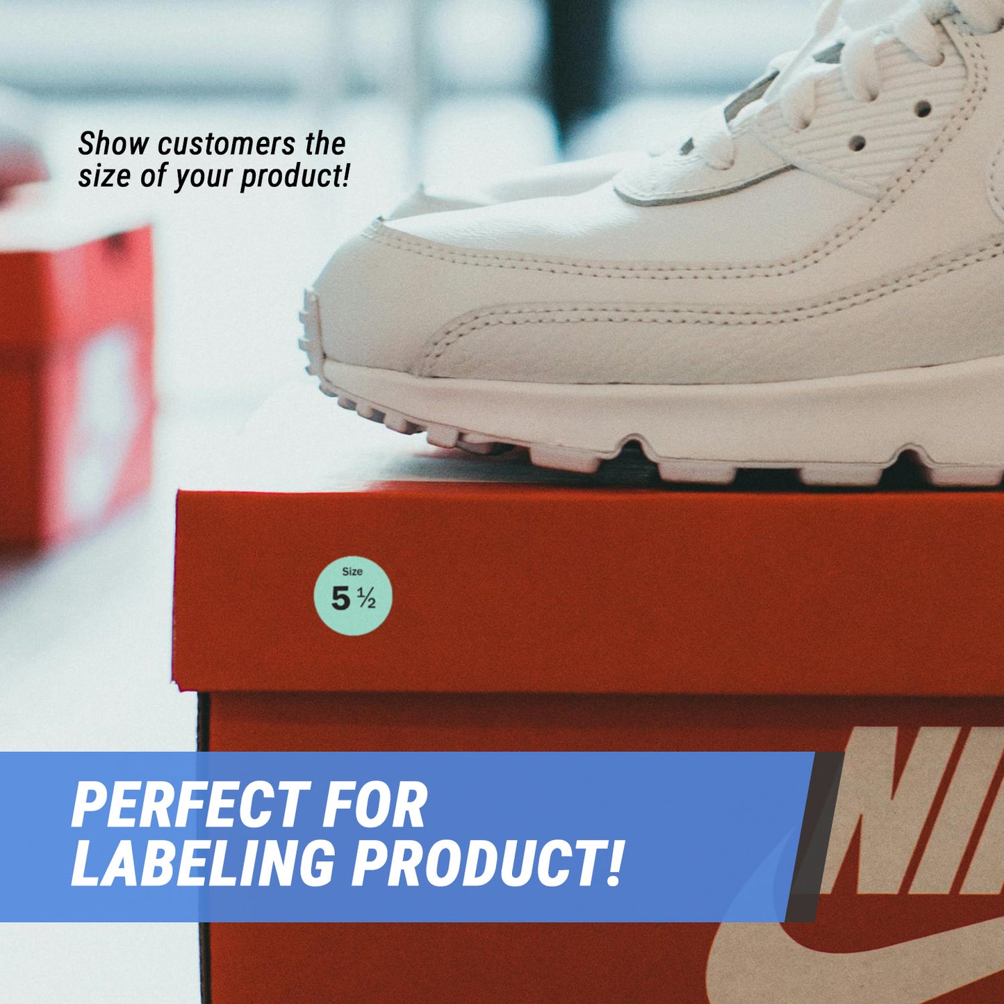 0.75in Sticker: Size 5.5 Clothing and Footwear Label Pack