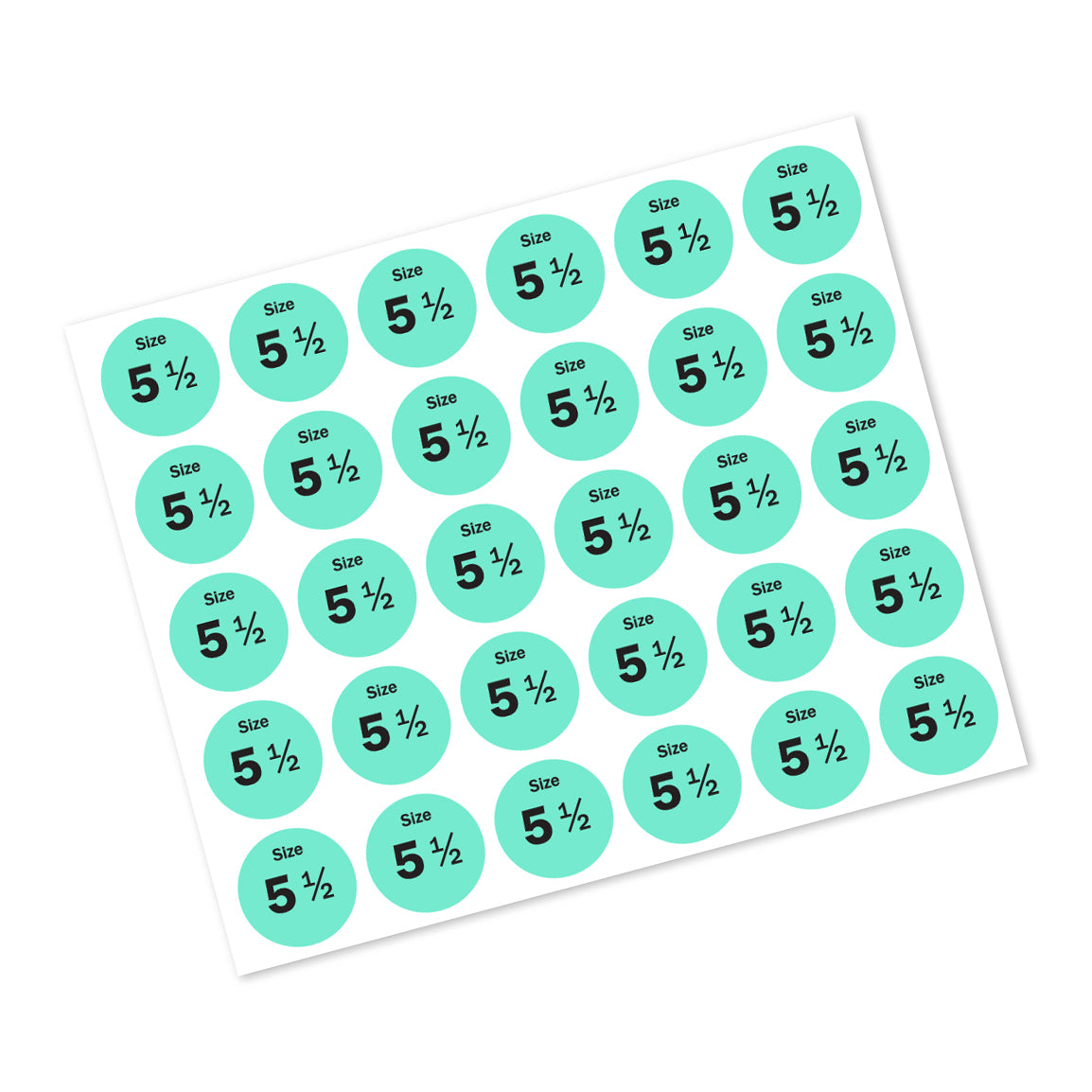 0.75in Sticker: Size 5.5 Clothing and Footwear Label Pack
