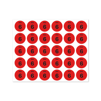 0.75in Sticker: Size 6 Clothing and Footwear Label Pack