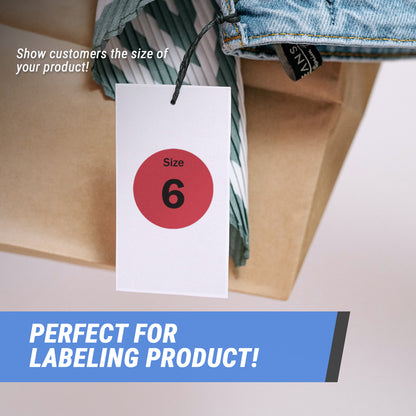 0.75in Sticker: Size 6 Clothing and Footwear Label Pack