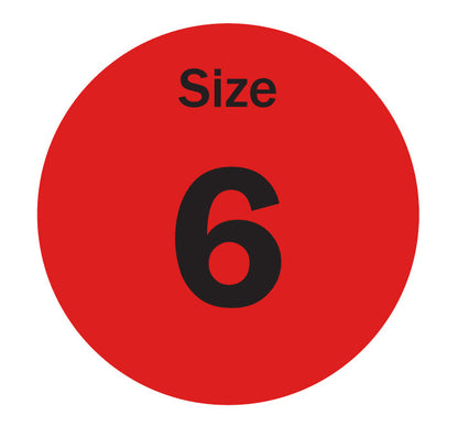 0.75in Sticker: Size 6 Clothing and Footwear Label Pack