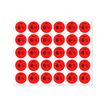 0.75in Sticker: Size 6.5 Clothing & Footwear Label Pack