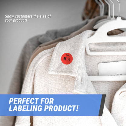 0.75in Sticker: Size 6.5 Clothing & Footwear Label Pack