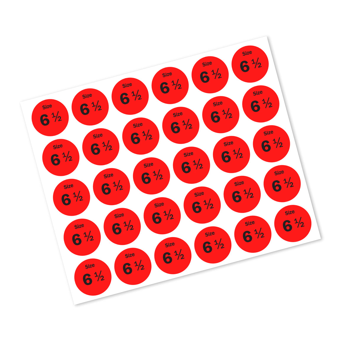 0.75in Sticker: Size 6.5 Clothing & Footwear Label Pack